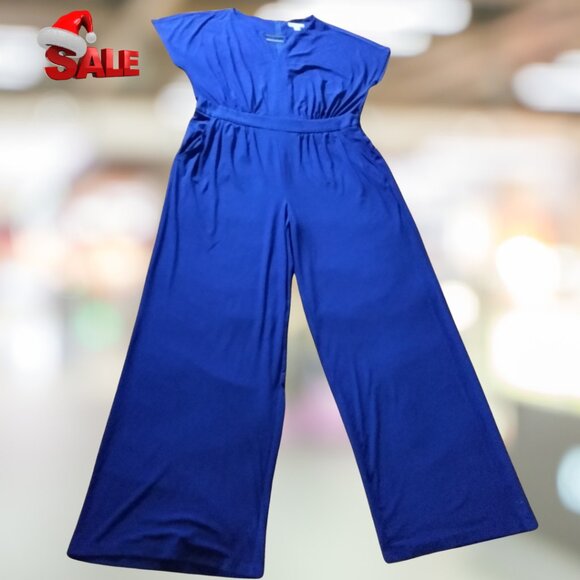 Chic Blue Wide-leg Jumpsuit - Picture 1 of 7